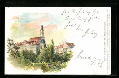 AK Donauwörth, Cassianeum, Eckfassade mit Turm