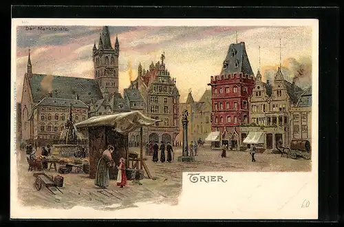 Lithographie Trier, Marktplatz