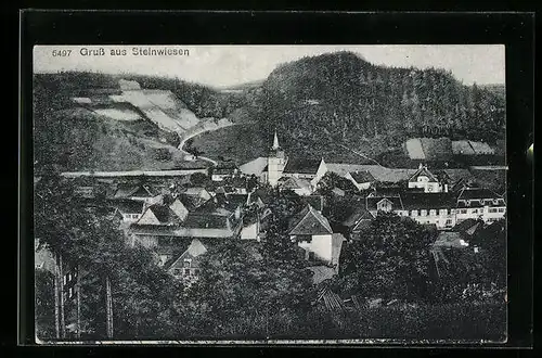 AK Steinwiesen, Ortsansicht aus der Vogelschau