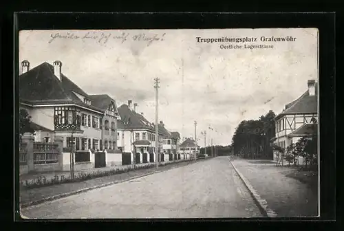 AK Lager Grafenwöhr, Oestliche Lagerstrasse