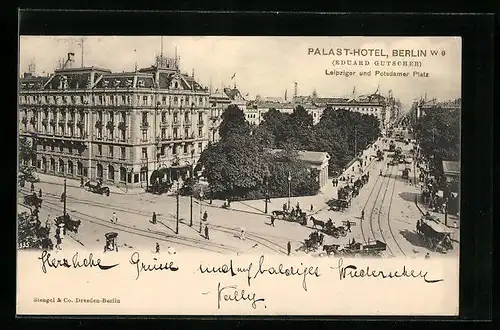 AK Berlin-Tiergarten, Palast-Hotel E. Gutscher mit Strassenkreuzung aus der Vogelschau