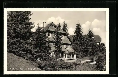 AK Rohrhardsberg, Blick auf das Gasthaus Schwedenschanze