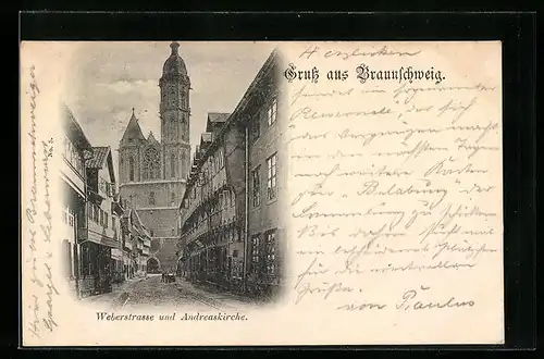 AK Braunschweig, Weberstrasse und Andreaskirche