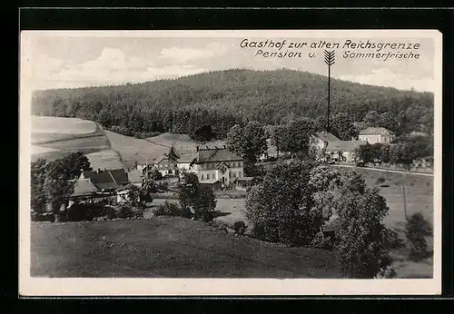 AK Sohland /Spree, Ortsansicht mit Gasthof Pension zur Grenze E. Schöne