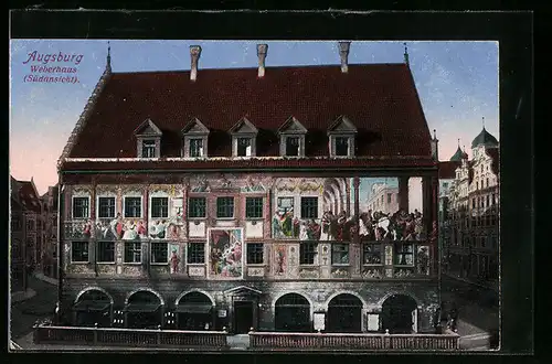 AK Augsburg, Weberhaus, Südansicht