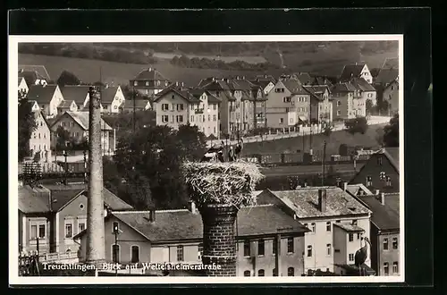 AK Treuchtlingen, Teilansicht mit Weltelsheimerstrasse aus der Vogelschau