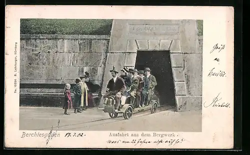 AK Berchtesgaden, Ausfahrt aus dem Bergwerk