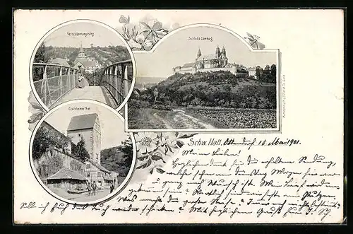 AK Schw. Hall, Verschönerungssteg, Crailsheimer Thor