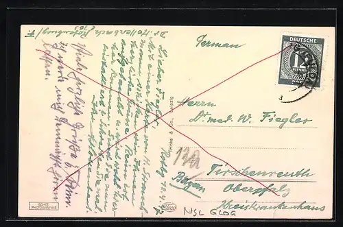 AK Glogau, König-Friedrich-Platz mit Häuserzeile