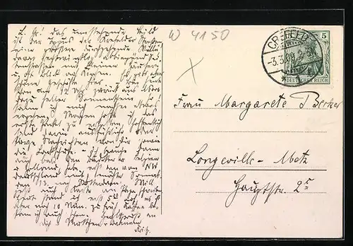 AK Crefeld, Ostwall mit Stephanskirche