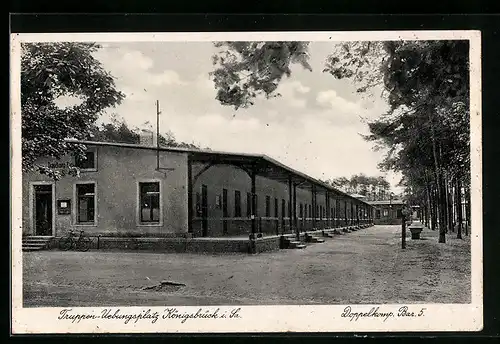 AK Königsbrück i. Sa., Truppenübungsplatz, Doppelkomp. Bar. 5