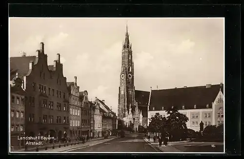 AK Landshut i. Bayern, Blick in die Altstadt