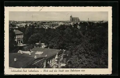 AK Schönebeck-Bad Salzelmen, Blick auf die Stadt vom Bohrturm aus