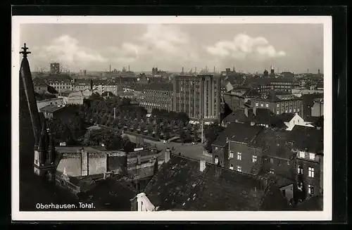 AK Oberhausen, Totalansicht aus der Vogelschau