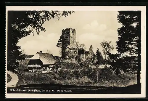 AK Königsfeld, vor der Ruine Waldau