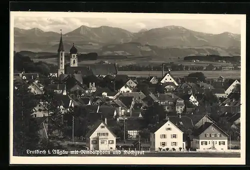 AK Leutkirch im Allgäu, Generalansicht mit Rindalphorn und Hochgrat