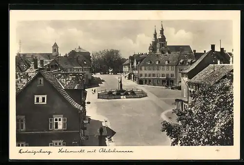 AK Ludwigsburg, der Abelsbrunnen auf dem Holzmarkt