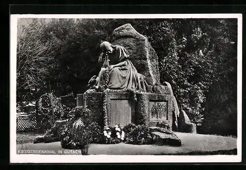 AK Gutach, am Kriegerdenkmal im Park