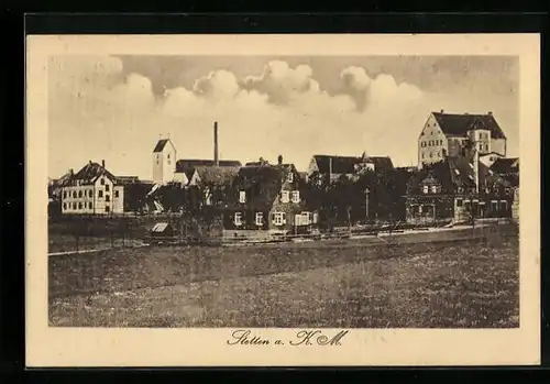 AK Stetten a. K. M., Ortsansicht mit Blick zur Kirche