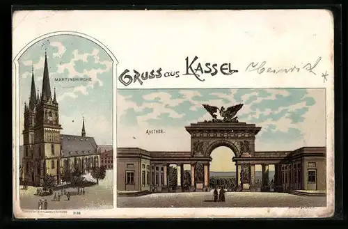 Lithographie Kassel, Martinskirche, Auethor