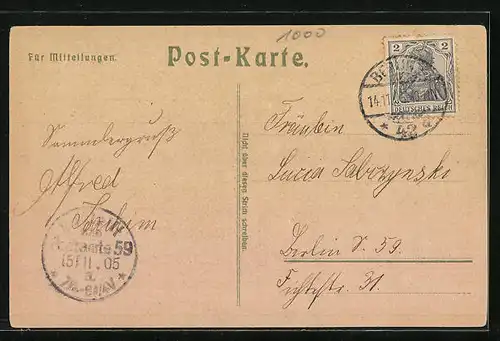Lithographie Berlin-Tiergarten, Reichstagsgebäude und Bismarck-Denkmal