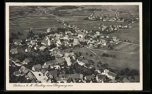 AK Stetten a. k. M.-Heuberg, Gesamtansicht, Flugzeugaufnahme