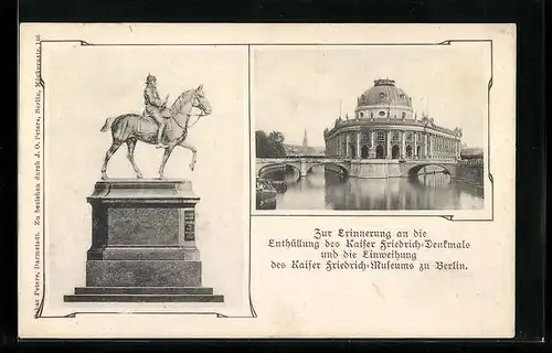 AK Berlin, Kaiser Friedrich-Denkmal und Kaiser Friedrich-Museum
