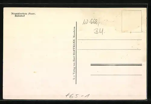 AK Neunkirchen, Blick zum Bahnhof
