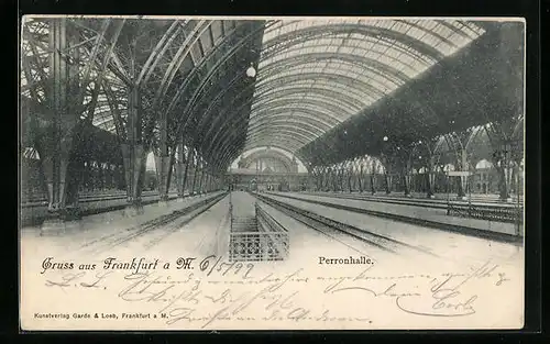AK Frankfurt a. M., Bahnhof, Perronhalle