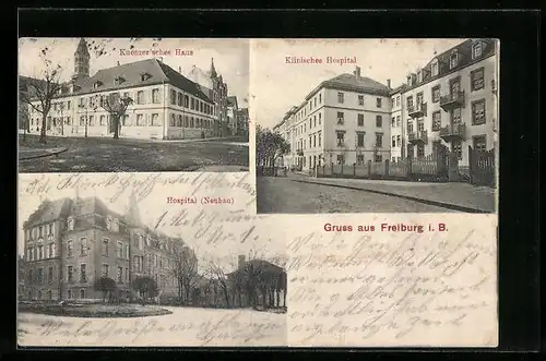 AK Freiburg, Kuenzer`sches Haus, Klinisches Hospital und Hospital (Neubau)