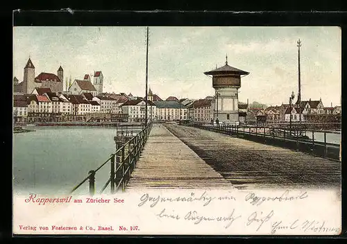 AK Rapperswil, Stadtansicht mit Brücke