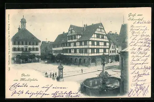 AK Schorndorf, Partie am Marktplatz