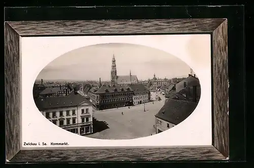 Präge-AK Zwickau i. Sa., Kornmarkt, Passepartout