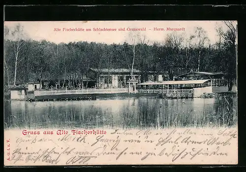 AK Berlin-Schlachtensee, Partie an der Alten Fischerhütte