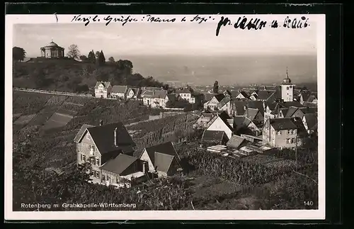 AK Rotenberg, Ortspartie mit Grabkapelle-Württemberg