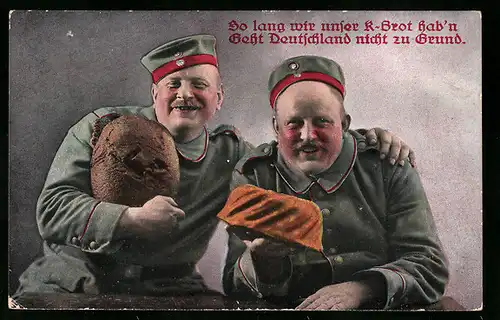 AK Soldaten mit K-Brot und Kuchen