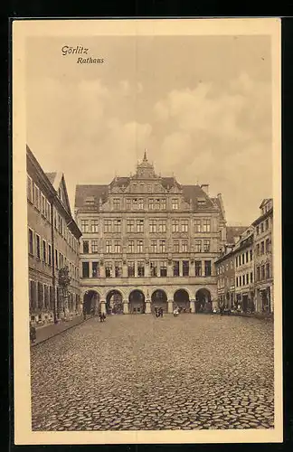 AK Görlitz, Rathaus mit Markt