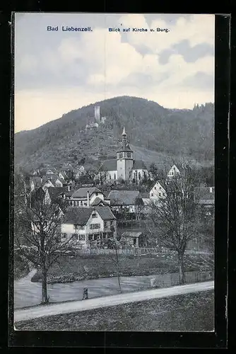 AK Bad Liebenzell, Blick auf Kirche und Burg