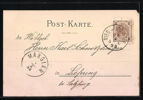 AK Fahrrad fahrender Herr winkt mit seiner Mütze