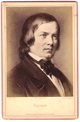 Fotografie Friedr. Bruckmann, München, Portrait Robert Schumann, Komponist