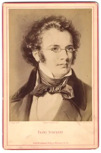 Fotografie Friedr. Bruckmann, München, Portrait Komponist Franz Schubert