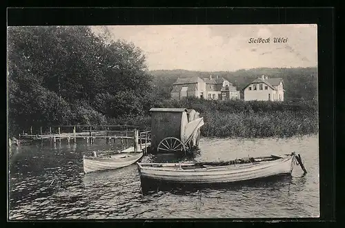 AK Sielbeck-Uklei, Seepartie mit Blick auf Gebäude