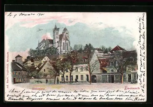 AK Breisach, Marktplatz mit Blick auf Kirche