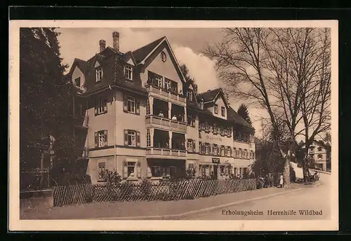 AK Wildbad, Erholungsheim Herrnhilfe mit Strasse