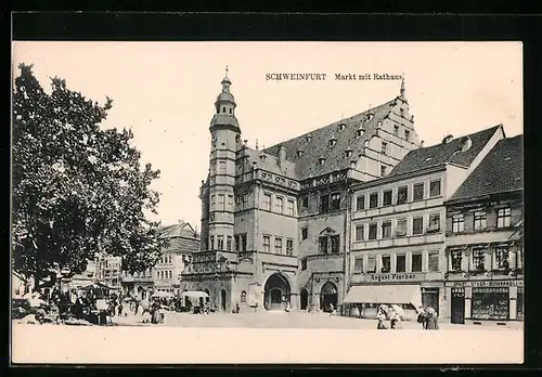 AK Schweinfurt, Markt mit Rathaus