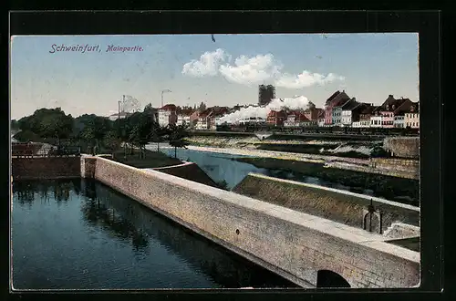 AK Schweinfurt, Mainpartie mit Schleuse