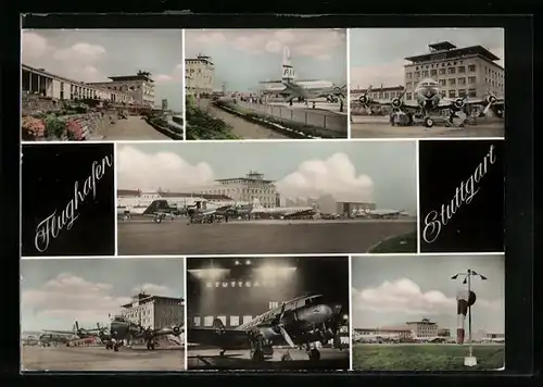 AK Stuttgart, Flughafen, Flughafenhotel, Restaurant mit Aussichtsterrasse