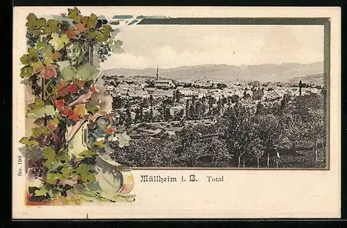 Präge-AK Müllheim i. B., Totalansicht