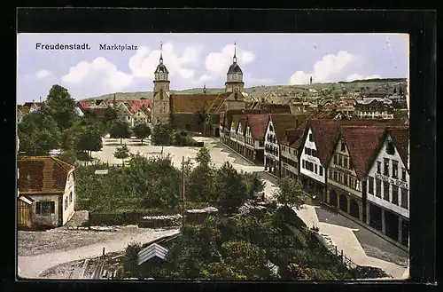 AK Freudenstadt, Marktplatz aus der Vogelschau