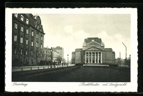 AK Duisburg, Stadttheater mit Landgericht